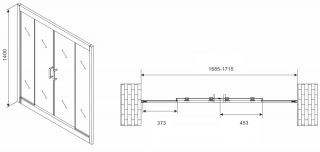 Шторка на ванну ABBER Schwarzer Diamant AG57170 170см хром